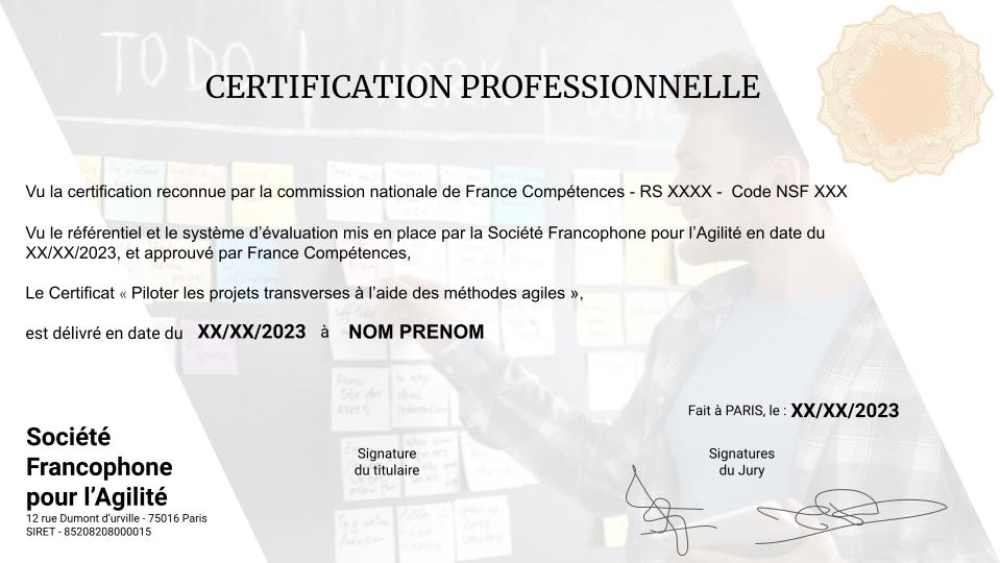 Copie de Certification professionnelle - NOM PRENOM - XXXXXXXXX